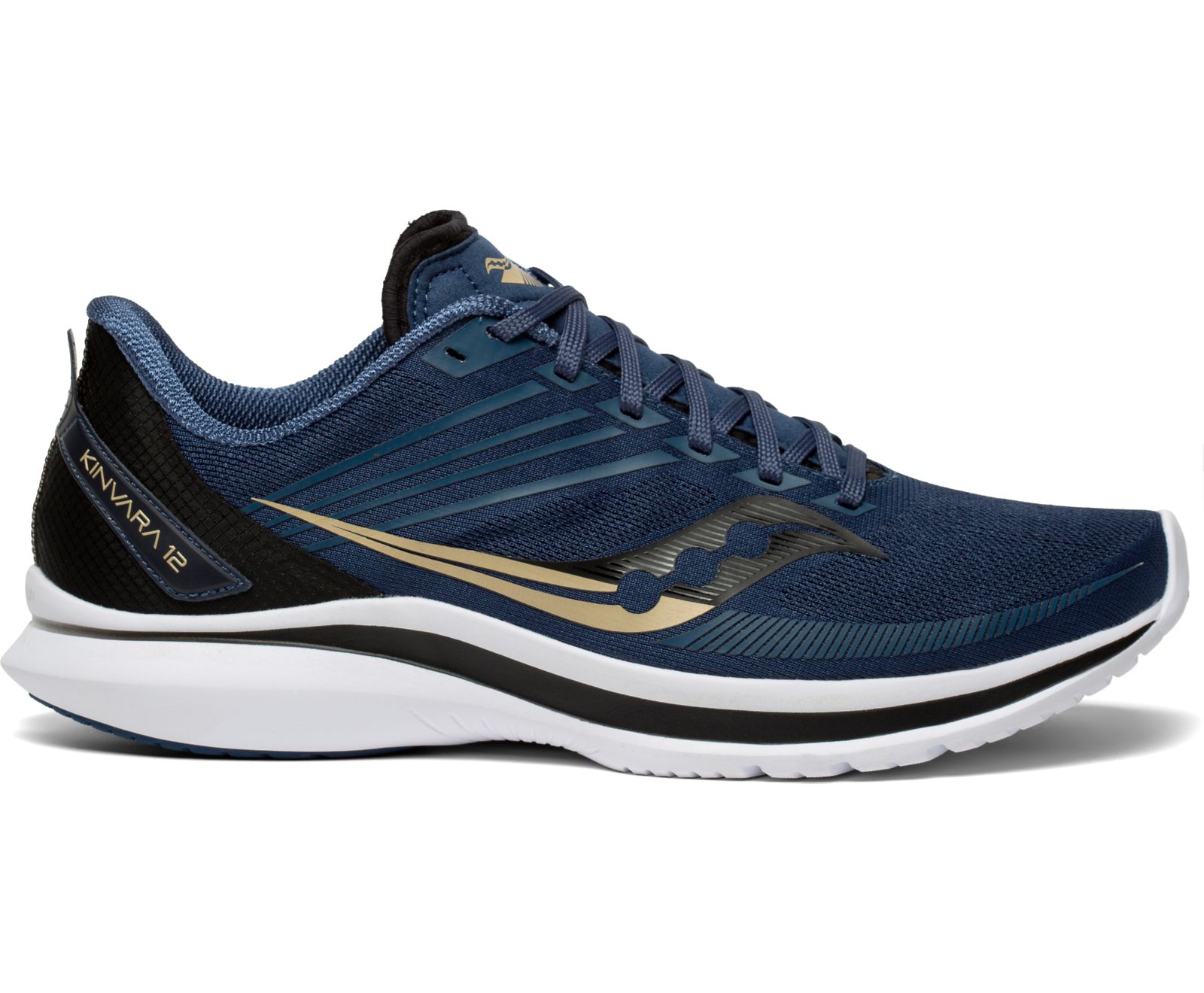 Men\'s Saucony Kinvara 12 Running Shoes Navy / Black | Singapore 533DFMN